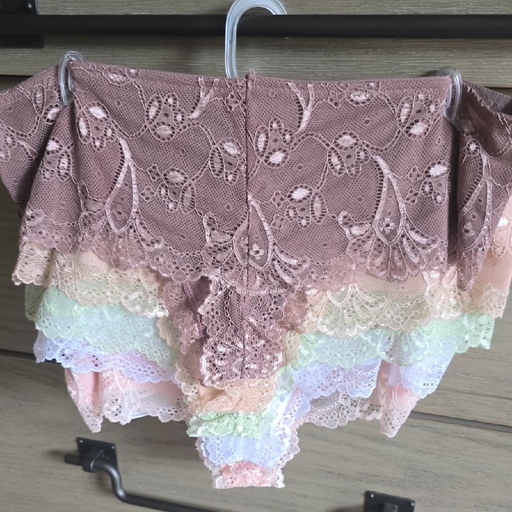 Rene Rofe Women's Lace Thong Collection - Peach, Mint, White, Mocha 💜 - Picture 8 of 13